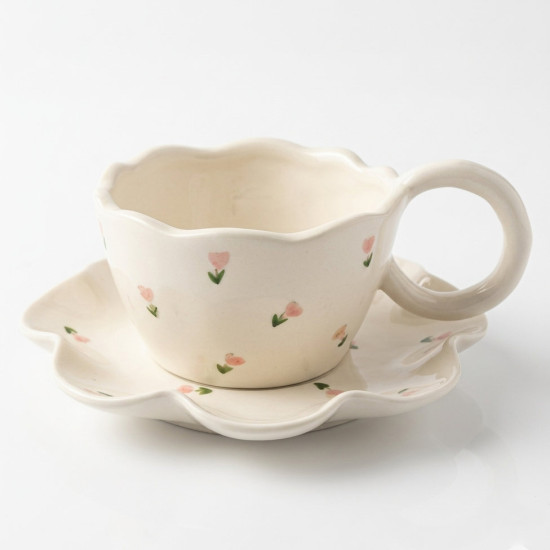 Porcelain Mug & Saucer